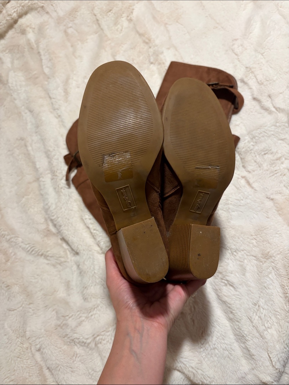 Easy Street Brown Suede Knee High Block Heel Boots Sz 11 W - Picture 3 of 3